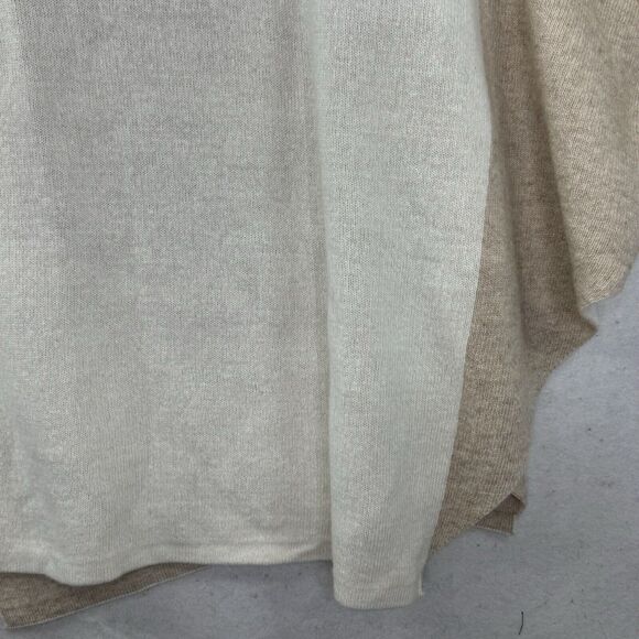 Note di Anita Sweater Wool Cashmere Blend Neutral‎ Italian Knit Womens One Size - Picture 12 of 12
